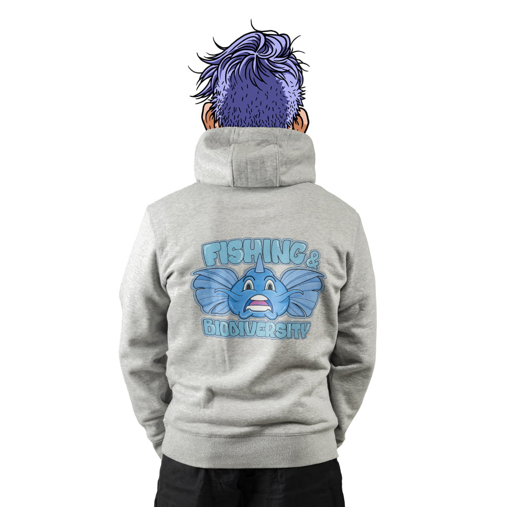 FELPA CON CAPPUCCIO “FISHING & BIODIVERSITY” - REGULAR FIT